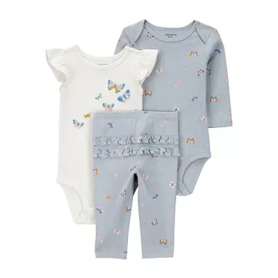 Carter's Baby Girls 3-pc. Cotton Butterfly Little Character Set In Animal Print