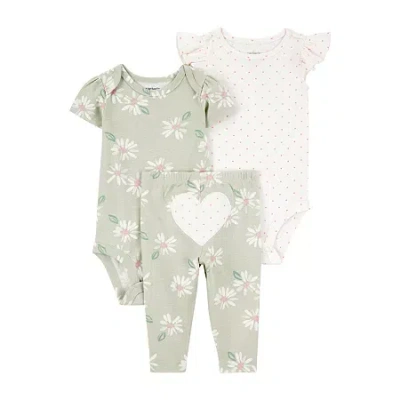 Carter's Baby Girls 3-pc. Pant Set In Multi