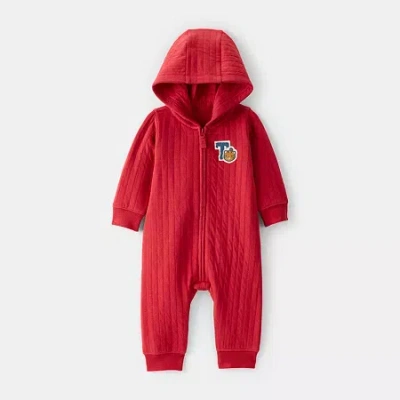 Carter's Baby Boys Hooded Long Sleeve Jumpsuit In Multi