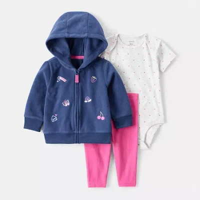 Carter's Baby Girls 3-pc. Pant Set In Animal Print