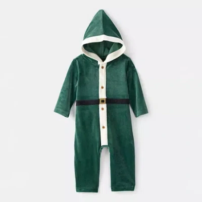 Carter's Unisex Hooded Long Sleeve Jumpsuit In Green