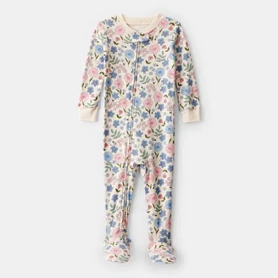 Carter's Baby Girls Footed Crew Neck Long Sleeve One Piece Pajama In Animal Print