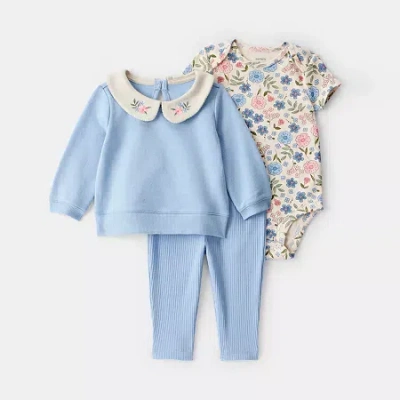 Carter's Baby Girls 3-pc. Pant Set In Blue