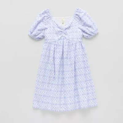 Thereabouts Little & Big Kid Girls Short Sleeve A-line Dress In Blue