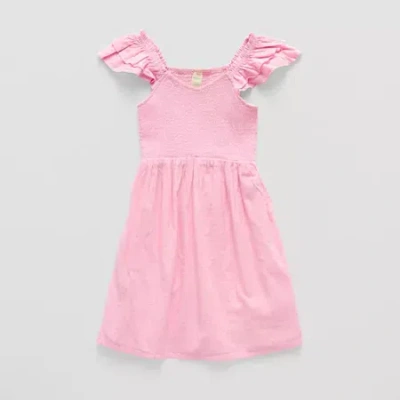 Thereabouts Little & Big Kid Girls Short Sleeve A-line Dress In Pink