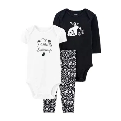 Carter's Baby Girls 3-pc. Pant Set In Black