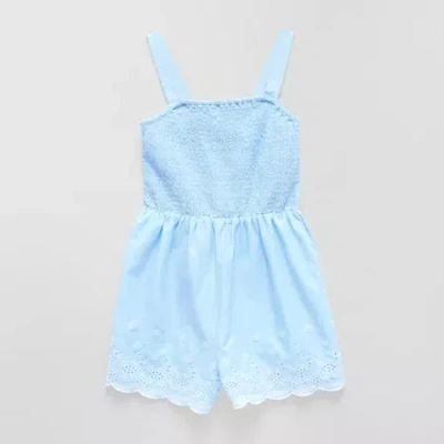 Thereabouts Little & Big Kid Girls Sleeveless Romper In Blue