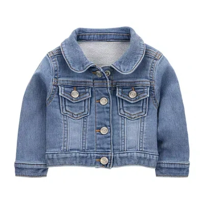 Oshkosh Baby Girls Denim Lightweight Softshell Jacket In Blue