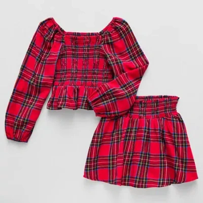 Thereabouts Little & Big Kid Girls 2-pc. Skirt Set In Red