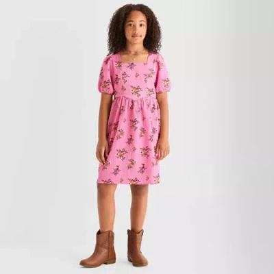Thereabouts Little & Big Kid Girls Short Sleeve A-line Dress In Pink