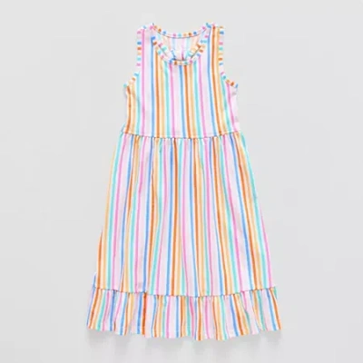 Thereabouts Little Girls Sleeveless A-line Dress In White