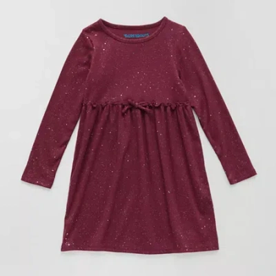Thereabouts Little Girls Long Sleeve A-line Dress In Red