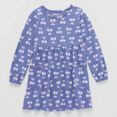 Thereabouts Little Girls Long Sleeve A-line Dress In Blue