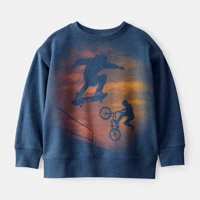 Carter's Little & Big Kid Boys Round Neck Long Sleeve Sweatshirt In Black