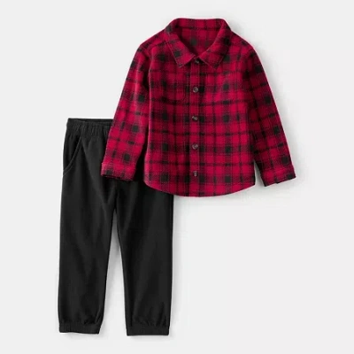 Carter's Fleece Toddler Boys 2-pc. Pant Set In Red