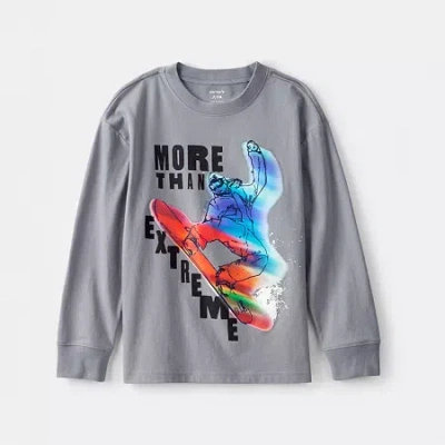 Carter's Little & Big Kid Boys Round Neck Long Sleeve T-shirt In Blue