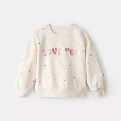 Carter's Toddler Girls Round Neck Long Sleeve Sweatshirt In Multi