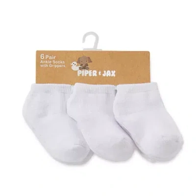 Piper & Jax Baby Boys 6 Pair Crew Socks In White