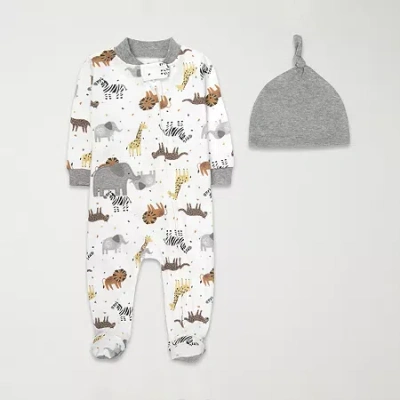 Baby Essentials Baby Boys 2-pc. Sleep And Play In White