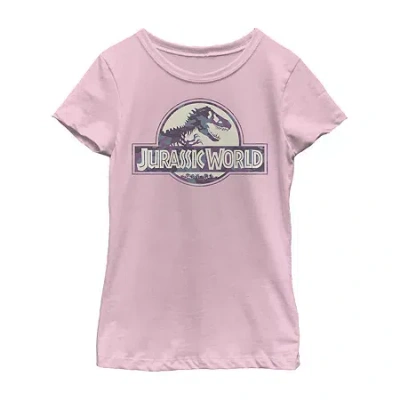 Fifth Sun Little & Big Kid Girls Crew Neck Short Sleeve Regular Fit Jurassic World Graphic T-shirt In Purple