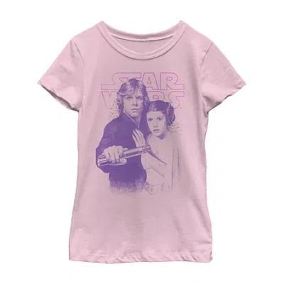 Fifth Sun Girls Crew Neck Short Sleeve Regular Fit Star Wars Graphic T-shirt In Purple