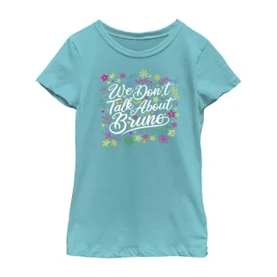 Fifth Sun Disney Encanto Little & Big Kid Girls Crew Neck Short Sleeve Slim Fit Encanto Graphic T-shirt In Blue