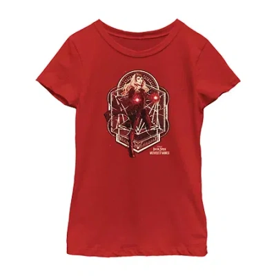 Fifth Sun Little & Big Kid Girls Crew Neck Short Sleeve Slim Fit Doctor Strange Marvel Graphic T-shirt In Brown