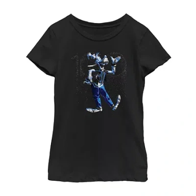 Fifth Sun Moon Knight Little & Big Kid Girls Crew Neck Short Sleeve Slim Fit Marvel Graphic T-shirt In Black
