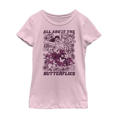Fifth Sun Disney Little & Big Kid Girls Crew Neck Short Sleeve Regular Fit Encanto Graphic T-shirt In Pink