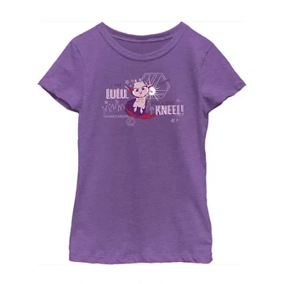 Fifth Sun Super-pets Little & Big Kid Girls Crew Neck Short Sleeve Regular Fit Dc Comics Graphic T-shirt In Purple