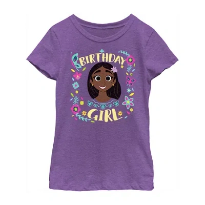Fifth Sun Disney Little & Big Kid Girls Crew Neck Short Sleeve Regular Fit Encanto Graphic T-shirt In Purple