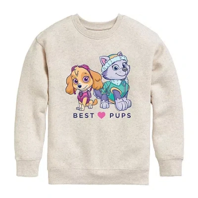 Air Waves Little & Big Kid Girls Crew Neck Fleece Long Sleeve Paw Patrol Sweatshirt In Neutral