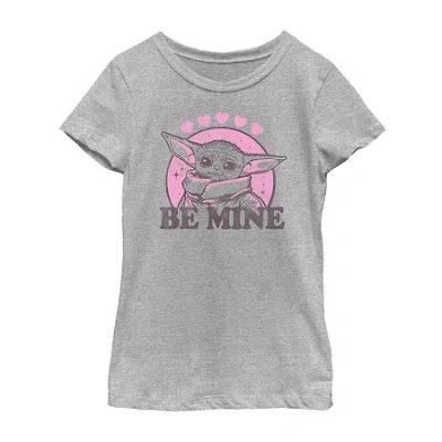Fifth Sun Little & Big Kid Girls Crew Neck Short Sleeve Regular Fit Star Wars Graphic T-shirt In Gray