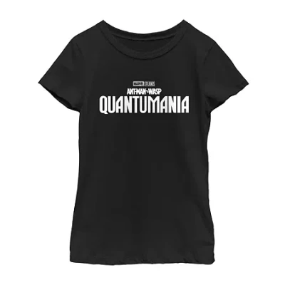 Fifth Sun Quantumania Little & Big Kid Girls Crew Neck Short Sleeve Regular Fit Ant Man Graphic T-shirt In Black