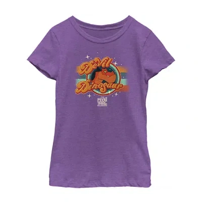 Fifth Sun Little & Big Kid Girls Crew Neck Short Sleeve Regular Fit Marvel Moon Girl Graphic T-shirt In Purple