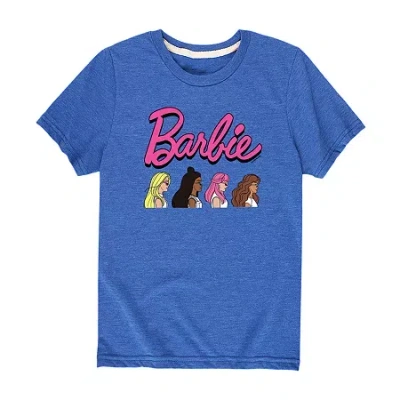 Air Waves Little & Big Kid Girls Crew Neck Short Sleeve Regular Fit Barbie Graphic T-shirt In Blue