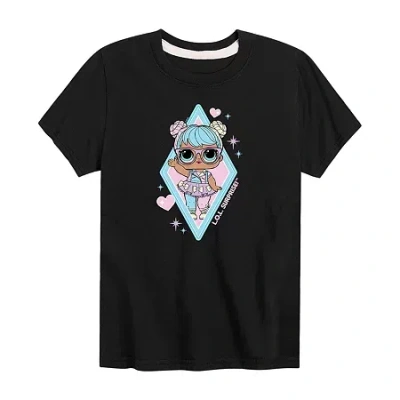 Air Waves Little & Big Kid Girls Crew Neck Short Sleeve Regular Fit Lol Graphic T-shirt In Black