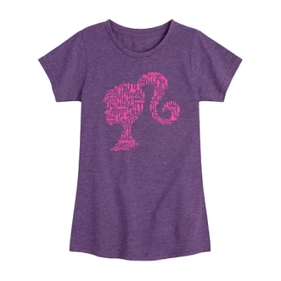 Air Waves Little & Big Kid Girls Crew Neck Short Sleeve Regular Fit Barbie Graphic T-shirt In Purple