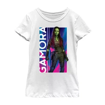 Fifth Sun Little & Big Kid Girls Crew Neck Short Sleeve Regular Fit Guardians Of The Galaxy Graphic T-shirt In White