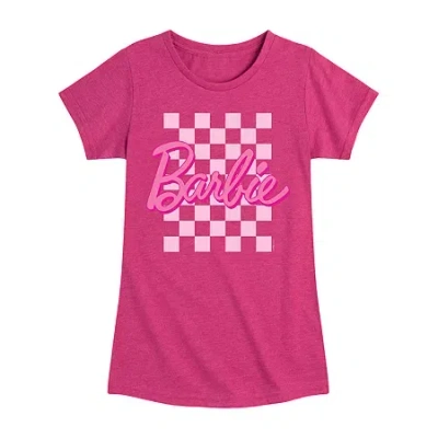 Air Waves Little & Big Kid Girls Round Neck Short Sleeve Regular Fit Barbie Graphic T-shirt In Pink