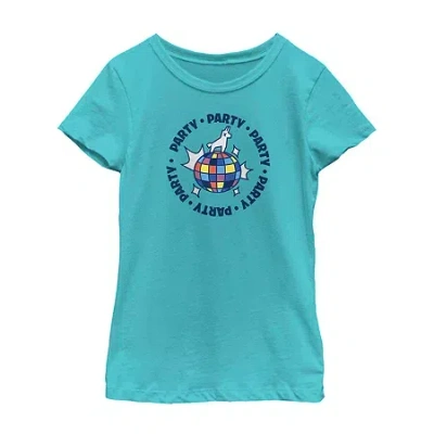 Fifth Sun Big Kid Girls Round Neck Short Sleeve Regular Fit Fortnite Graphic T-shirt In Blue