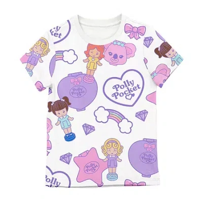 Bioworld Polly Pocket Little Girls Round Neck Short Sleeve Regular Fit Graphic T-shirt In Multi