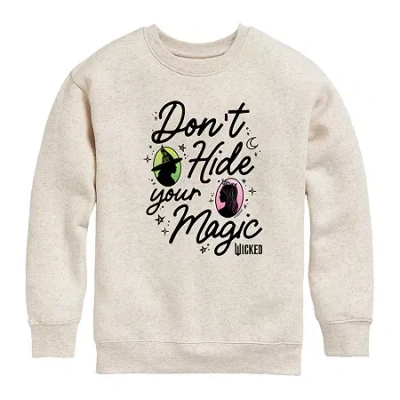 Air Waves Dont Hide Magic Big Kid Girls Crew Neck Long Sleeve Wicked Sweatshirt In Neutral