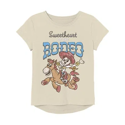 Freeze Little & Big Kid Girls Crew Neck Short Sleeve Regular Fit Toy Story Graphic T-shirt In Neutral