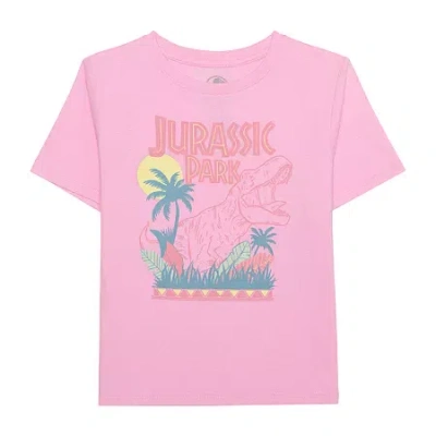 Hybrid Tees Little & Big Kid Girls Crew Neck Short Sleeve Regular Fit Jurassic World Graphic T-shirt In Pink