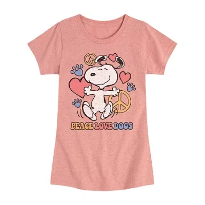 Air Waves Big Kid Girls Crew Neck Short Sleeve Peanuts T-shirt In Transparent