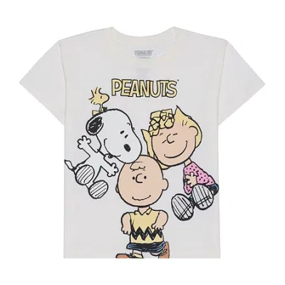 Hybrid Tees Little & Big Kid Girls Round Neck Short Sleeve Oversized Peanuts Graphic T-shirt In Brown