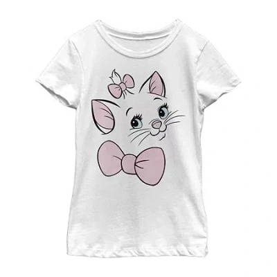 Fifth Sun Little & Big Kid Girls Crew Neck Short Sleeve Slim Fit The Aristocats Graphic T-shirt In Pink