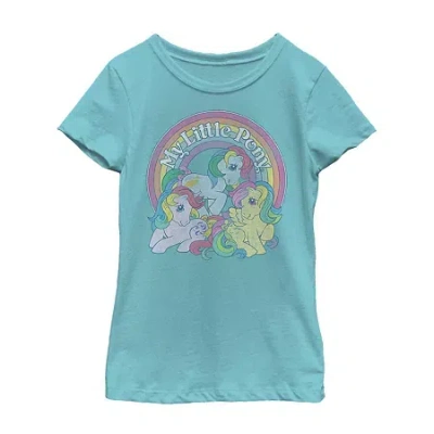 Fifth Sun Little & Big Kid Girls Crew Neck Short Sleeve Slim Fit My Little Pony Graphic T-shirt In Blue