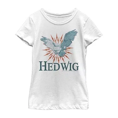 Fifth Sun Little & Big Kid Girls Crew Neck Short Sleeve Regular Fit Harry Potter Graphic T-shirt In Green